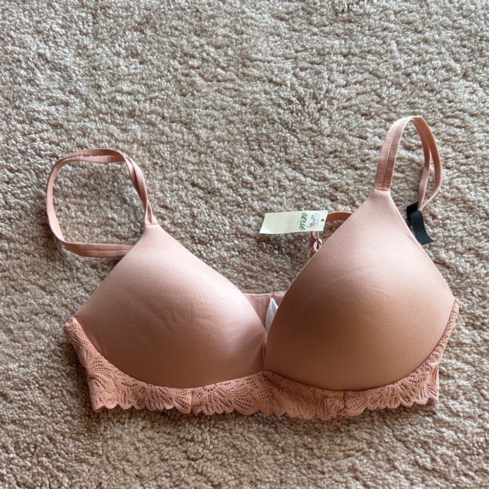 Aerie brand Elegant Lace Trimmed Bra in Pink 34B